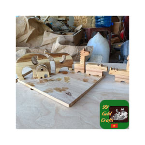 Vente en gros de figurines d'animaux en bois faites à la main pour enfants, jouets créatifs en bois, décoration d'animaux naturels, cadeau - Product Image 4