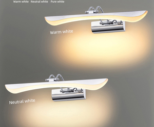 Lampe murale LED chromée de style nordique moderne, luminaire de luxe pour salle de bain, maquillage, hôtel, maison, chambre à coucher, armoire - Product Image 3