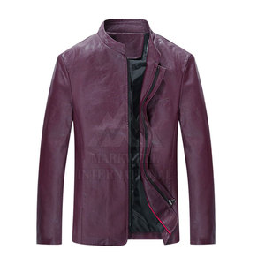 Veste en cuir décontractée pour homme avec fermeture éclair et logo frontal, matériau de haute qualité, prix de gros - Grande Vente Hiver - Product Image 1