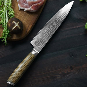 มีดเชฟเหล็กมีขอบคมสำหรับเชฟเหล็กดามัสกัสแบบญี่ปุ่นบริการ OEM คุณภาพสูงงานตามสั่ง - Product Image 1