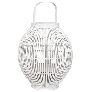 Customized Size White Iron Metal <b>Cage</b> Lantern Attractive Decent Design Candle Holder for Home Decoration Best Price Wholesales - Product Image 1