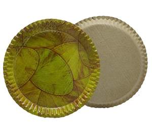 Platos de caña de azúcar de forma cuadrada desechables Thali impreso de bajo precio para servir comida para servir hojas de sal y plato de arroz - Product Image 1