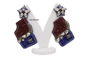 2025 Trendy Handmade Seed Beaded <b>Earrings</b> Big Circle <b>Stud</b> Tassel Design Pearl Main Stone for Classic Look for Anniversary - Product Image 2