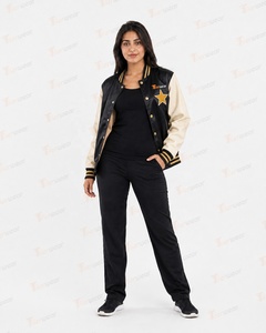 Chaqueta Varsity de Satén para Mujer Tiierwear, Negra, con Bloques de Color, Resistente al Viento, Transpirable y Ecológica para Invierno - Product Image 2