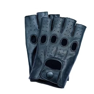 ถุงมือหนังแกะแบบไม่มีนิ้วสำหรับผู้ชายถุงมือขี่จักรยานขี่จักรยานแบบครึ่งนิ้วถุงมือขับรถกลางแจ้งเล่นกีฬาออกแบบได้ตามต้องการ - Product Image 3