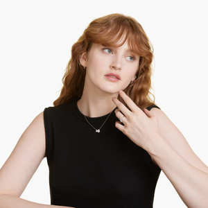Collar Asscher y pera Chapado en plata de 3,00 MM/10K para mujer, collar de mujer con diamantes cultivados en laboratorio, estilo minimalista para trajes Casuales - Product Image 3
