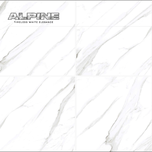 Baldosas de mármol ALPINE White Elegance 600x600mm para suelo de pared, superficie brillante de Novac Ceramic, para aplicaciones en interiores - Product Image 2