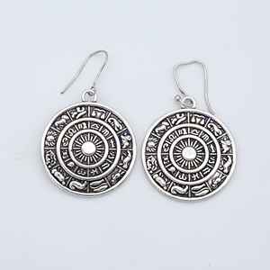 Boucles d'oreilles goutte céleste de signes astrologiques arméniens uniques à la mode en argent Sterling 925 accessoire parfait pour femmes pour les cadeaux - Product Image 1