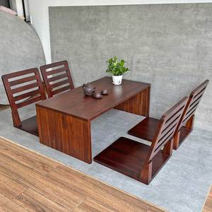 Japanese-Style Acacia Wood Low Table and Chair <b>Set</b> Square Design for <b>Restaurant</b> Cafe or Bar Use CBCF259 - Product Image 2