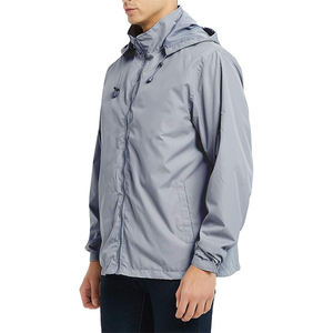 Chaqueta cortavientos personalizada 100% algodón de calidad superior para hombre, protección para todo tipo de clima, con capucha frontal, lona ligera, Invierno - Product Image 3