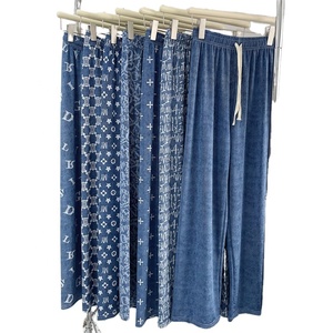 Nouveaux hommes mi cordon Slim Fit doux poids moyen enduit Denim pantalon été jambe large Flare pantalon en détresse décontracté pantalons longs - Product Image 1