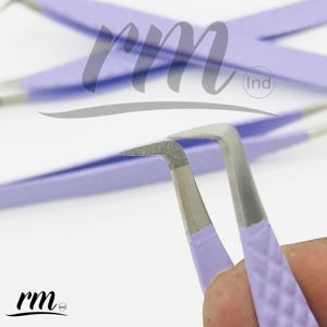Pincettes d'extension de cils de haute qualité, Point de préhension supplémentaire de poussière de diamant, Logo privé et emballage personnalisé - Product Image 2