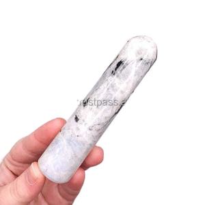 WHOLESALE NATURAL CRYSTAL FLASHY <b>RAINBOW</b> MOONSTONE MASSAGE WAND SMOOTH CRYSTAL WAND MOONSTONE SMOOTH MASSAGE WAND YONI <b>DILDOS</b> - Product Image 1