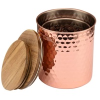 Ensemble de boîtes en métal de style nouveau, couleur cuivre, pour la cuisine, le dessus de table, le stockage du thé et du café, ensemble de contenants faits à la main