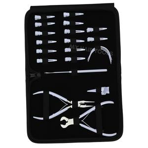 Kit d'outils professionnels pour extensions de cheveux à micro-perles avec pince à sertir les perles, coupe-keratine, crochet de traction et aiguilles courbées - Product Image 6