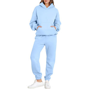 Sky <b>Womens</b> 2 Piece Solid Eco-Friendly Winter Tracksuit <b>Lounge</b> Hoodie Oversized Sweatshirt Jogger Sweatpants Y2K Sweat <b>Suit</b> Set - Product Image 1