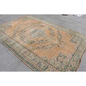 Turkish Oversize Rug 6.9x10.2 ft, <b>Brown</b> Blue Ombr Rug <b>Wool</b> - Product Image 2