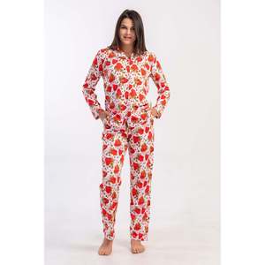 Conjunto de Pijama KADIN P.SUPREM con Cuello y Botones, Mangas Largas y Bolsillos - Rojo Nuevo - Rojo Nuevo - Product Image 2