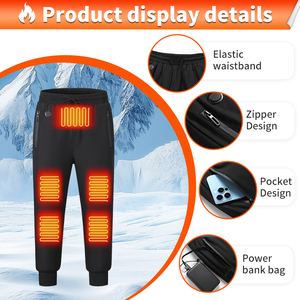 Quần sưởi ấm có thể sạc lại qua USB ngoài trời Quần sưởi ấm 8 vùng Quần mùa đông Quần sưởi ấm bằng điện ấm áp và dày - Product Image 5