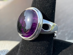 Direct Source Bague fine en argent 925 faite à la main pour femme Améthyste ovale pour mariage ou usage quotidien - Product Image 4