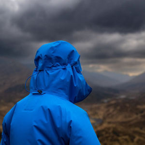 Veste de pluie imperméable en toile bleu royal unisexe à capuche pour la randonnée en plein air, le ski, respirante, durable, fermeture éclair intégrale, technique - Product Image 3