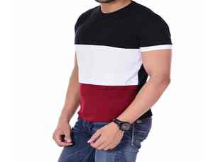 2025 100% Camisetas personalizadas de alta calidad para hombres Algodón orgánico cómodo con cuello redondo y ribete en contraste Hecho en Pakistán - Product Image 5