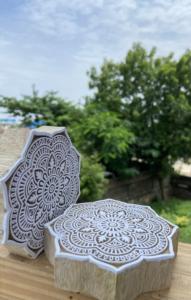 Bloque de Impresión de Madera con Mandala Floral, Impresión Textil India |   Tela Textil India, Papel, Estampado a Mano con Palma - Product Image 2