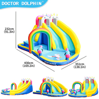 Vente en gros usine : Combo château gonflable avec toboggan aquatique et zone de saut, en tissu Oxford, pour enfants