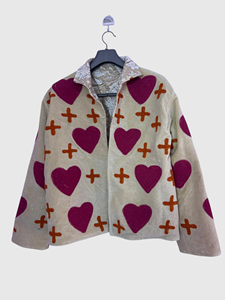 Veste matelassée à col mandarin brodée à la main avec des motifs floraux, manches longues, taille plus, vêtements de printemps pour femmes, style bohème en velours - Product Image 1