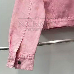 Último diseño 100% algodón hecho mujer moda strass chaqueta impermeable al por mayor moda strass chaqueta - Product Image 4