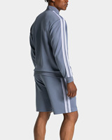 Chaqueta Deportiva Azul con Cremallera y Pantalones Deportivos con Rayas, Conjunto Deportivo de Dos Piezas para Hombre, Ropa Deportiva Transpirable, Conjuntos Deportivos para Hombre, Logotipo Personalizado al por Mayor