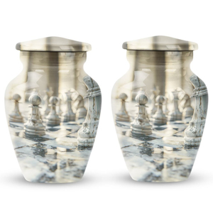 Urne funéraire élégante en métal de haute qualité pour le stockage commémoratif des cendres humaines pour les funérailles ou les animaux de compagnie en aluminium émail personnalisé - Product Image 2