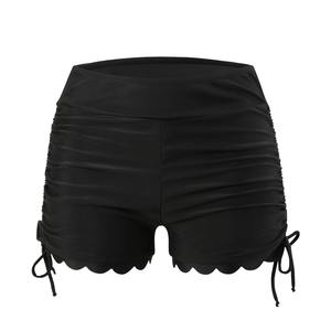 กางเกงกีฬาเอวยางยืดของผู้หญิงกางเกงขาสั้นสำหรับใส่ในบ้านและเล่นโยคะชายหาดสบายๆออกกำลังกายแบบถัก - Product Image 4