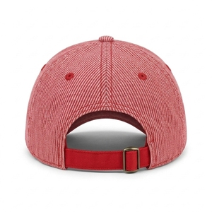 Casquette de baseball unisexe en coton rayée rouge et blanche à 6 panneaux avec broderie 3D pour tenue décontractée professionnelle - Product Image 3