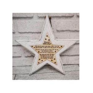 Ornement mural suspendu pour arbre de noël, décoration de la maison, étoile suspendue, décoratif en bois massif pour décoration de mariage - Product Image 5