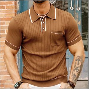 Polo de Golf pour hommes de haute qualité nouveau maillot d'été hommes revers à manches courtes affaires décontracté polo tricoté - Product Image 5
