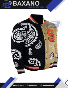 เสื้อแจ็คเก็ตวาร์ซิตี้ลายกราฟิกปักสองสีล่าสุดสำหรับผู้ชาย แจ็คเก็ตแฟชั่นแนวสตรีท แจ็คเก็ตฮิปฮอป แจ็คเก็ตแอนิเมะสไตล์วิทยาลัย - Product Image 5