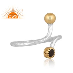 Best Selling Fine Sterling Silver Natural Gold Sheen <b>Obsidian</b> Gemstone Adjustable Ring Custom <b>Jewelry</b> Manufacturer - Product Image 3