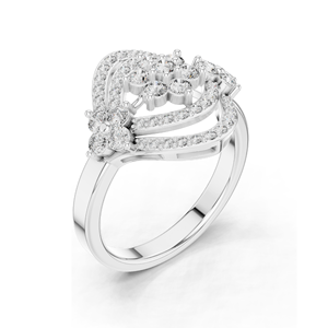 Bague en diamant de laboratoire 0,9 CT pour femme, design floral, clarté VVS-VS EF, or 18 carats, 14 carats, 10 carats et argent 925, rose, jaune, blanc - Product Image 6