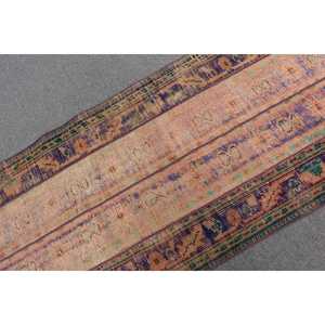 Alfombra Turca Vintage con Detalles en Azul, 2.9x5.9 pies, Alfombra de Lana - Product Image 4