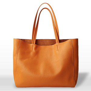 Sac fourre-tout en cuir véritable, couleur unie, ouverture supérieure, style minimaliste, sac à main pour femme, usage quotidien, toutes saisons - Product Image 6
