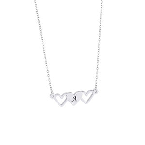 Haute qualité dames bijoux fins en argent Sterling 925 léger amitié soeur délicate belle Double coeur pendentif collier - Product Image 5