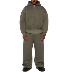 Ensemble de survêtement en coton uni unisexe, pantalon de survêtement, survêtement personnalisé, pantalon de survêtement et sweat-shirt, ensemble de jogging 2 pièces pour homme - Product Image 6