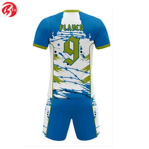 High Quality O-Neck Sublimation Printing Soccer Uniform for Adults Automated Cutting <b>Shirts</b> Tops Football Jersey - Product Image 2