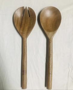 ช้อนส้อมตักสลัดไม้อาคาเซียสไตล์อเมริกันมีด้ามจับทำจากเรซิน - Product Image 6