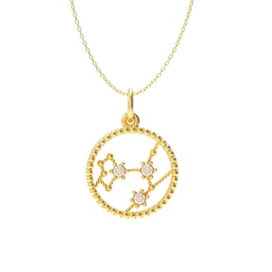 Elegante oro blanco Virgo colgante celestial joyería fina para almas conectadas a tierra parte de una elegante colección del zodiaco colgantes encantos - Product Image 1