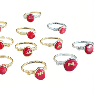 Bold Red Stone Fashion <b>Rings</b> Gold and Silver Plated for Resale Boutiques - Product Image 3