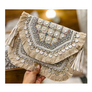 Sac messager en toile pour femme, design bohème indien, fait à la main, élégant, pochette à bandoulière pour les soirées, les courses, les fêtes, vente en gros - Product Image 3