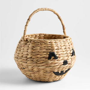 Tissé à la main écologique jacinthe d'eau citrouille Halloween Trick-or-Treat enfants panier cuisine panier de rangement du Vietnam - Product Image 3
