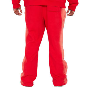 Custom 100% Cotton Waterproof Winter Rhinestone Stacked Streetwear <b>Applique</b> Embroidery Regular Fit Flared Sweatpants Men - Product Image 5